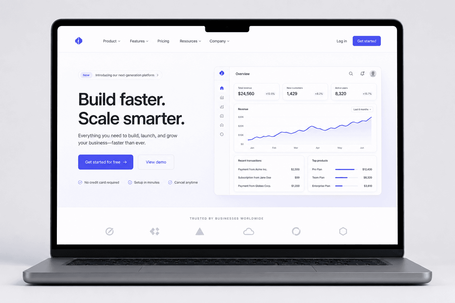 Mockup de landing page orientada a conversión